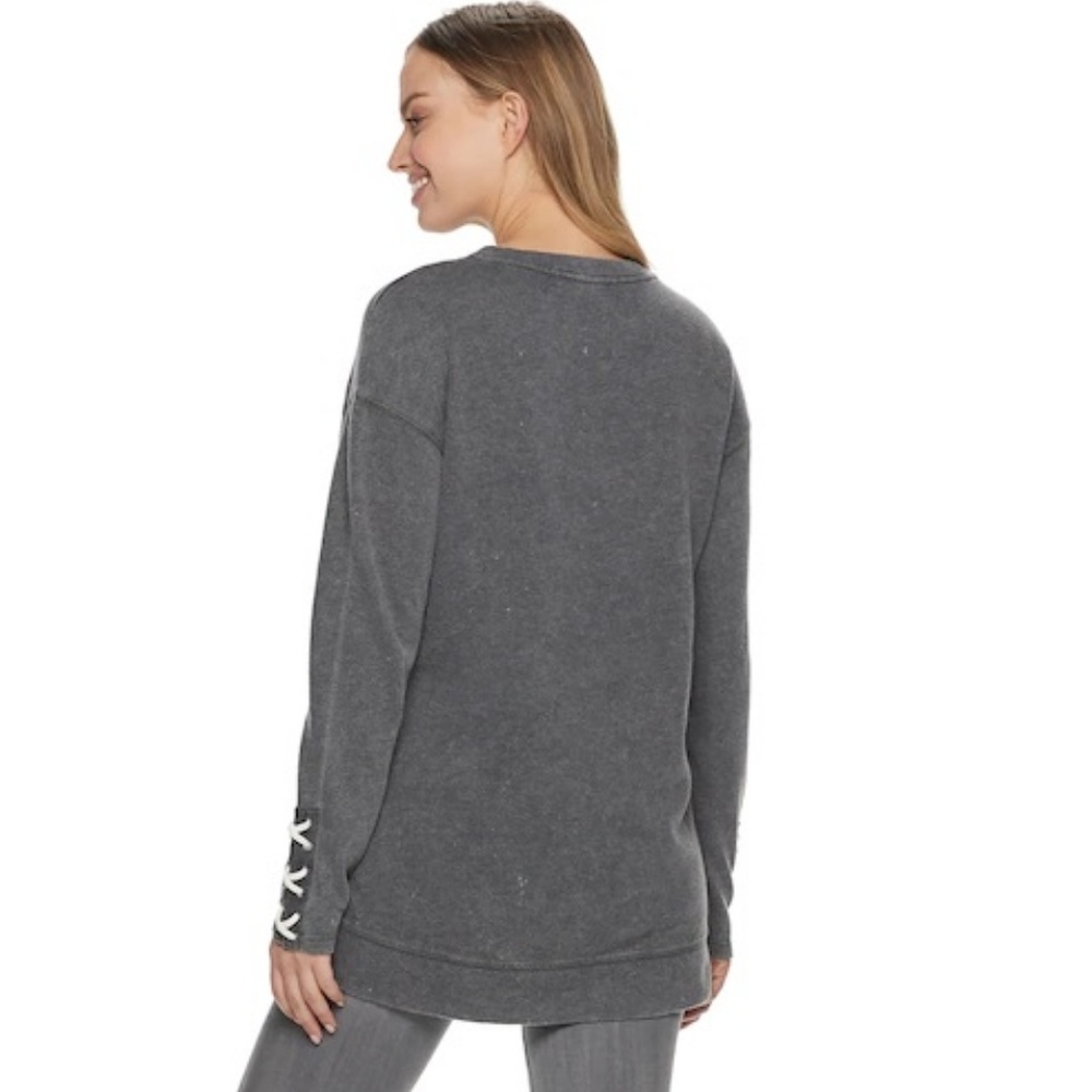 Rock & Republic Laced-Up Cuff Sweatshirt - Picture 2 of 2